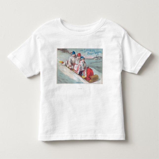 Familie Tobogganing und Anwendung von Lutted Kleinkind T-shirt (Vorderseite)