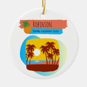 Familie Tropical Beach Urlaub Souvenir Weihnachten Keramik Ornament