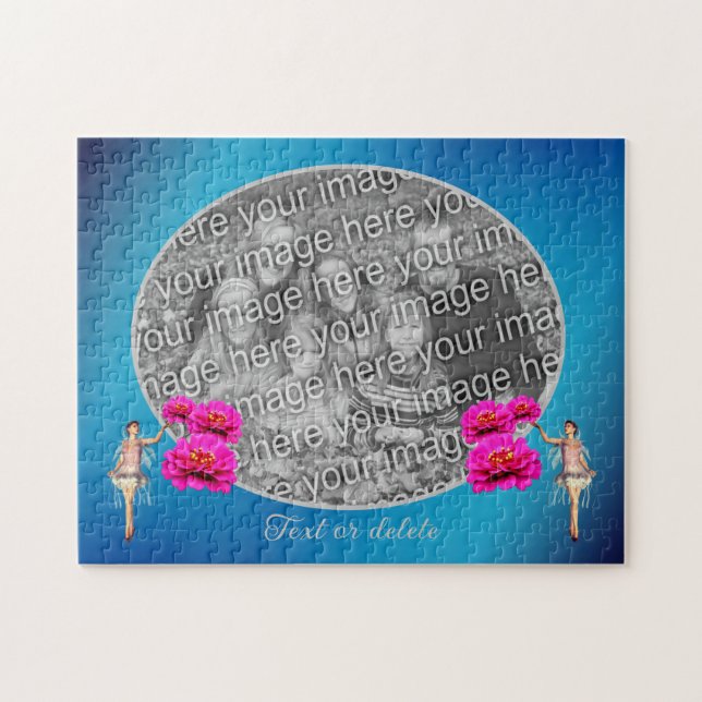 Familie und Blume Personalisiert Ihr Foto hinzufüg Puzzle (Horizontal)