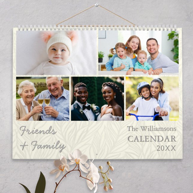 Familie und Fotos Personalisiert Creme Kalender (A calendar to personalize with your own photos of friends and family for each month of the year)