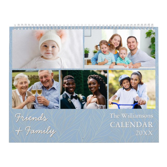 Familie und Freunde Dusty Blue Multi Foto Kalender (Titelbild)