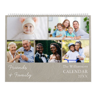 Familie und Freunde Eleganter Grau Foto Kalender