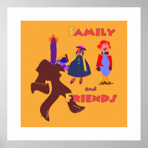 Familie und Freunde Orange Poster
