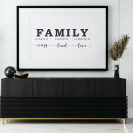 Familie unterschreiben ein wenig verrückt eine gan poster