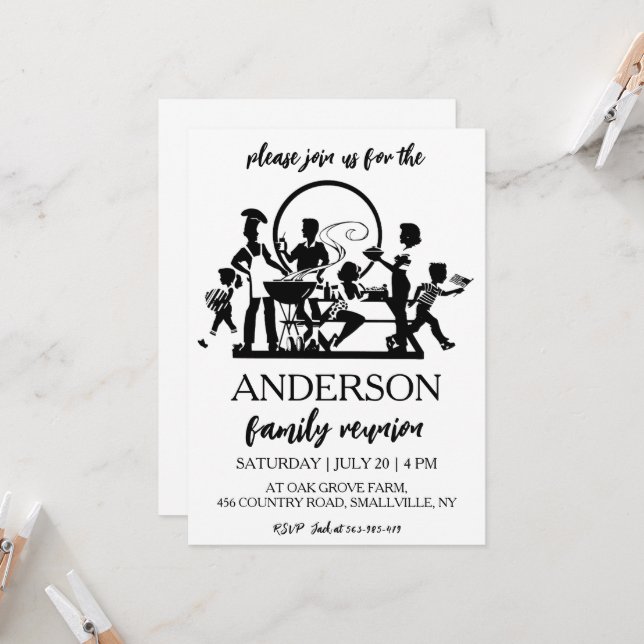 Familie vereint Wiedersehen-Einladungen Einladung (Vorderseite/Rückseite Beispiel)