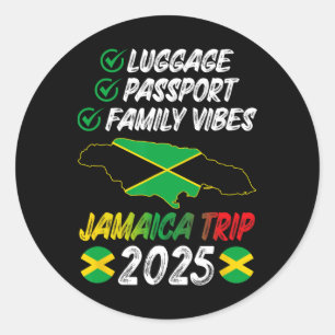 Familie Vibes Jamaica Familienreise 2025 Jamaica V Runder Aufkleber