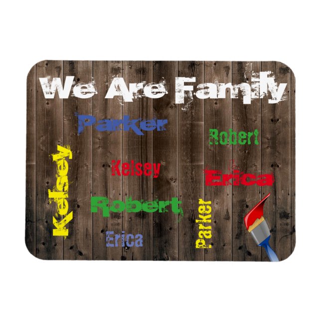Familie von 4 Personalisierten Magnet (Horizontal)