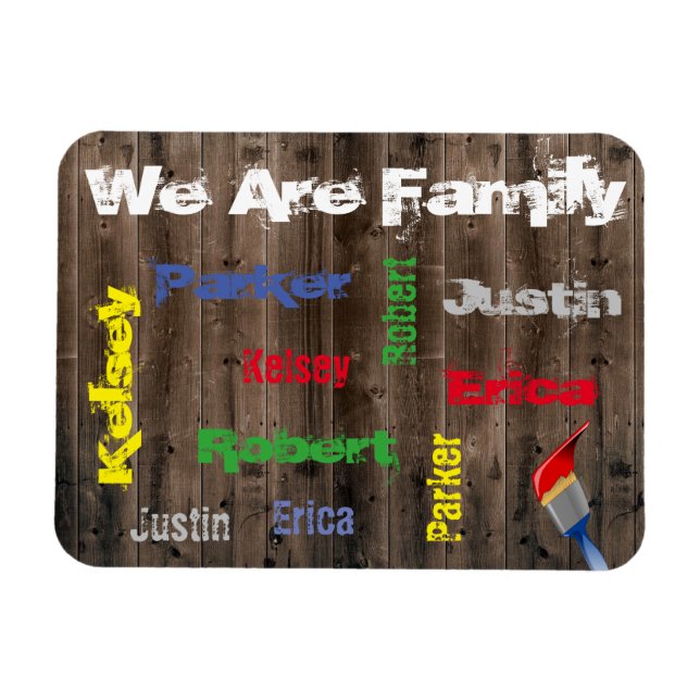 Familie von 5 Personalisierten Magnet (Horizontal)