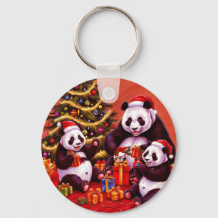 Familie von Pandas Eröffnungsfeierlichkeiten Schlüsselanhänger