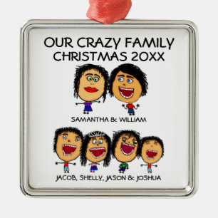 Familie von sechs Crazy Holiday Ornament