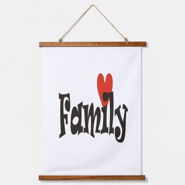 Familie Wandteppich Mit Holzrahmen (Vorderseite)