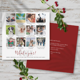 Familie Was für ein Jahr Captions 12 Foto-Collage Feiertagskarte