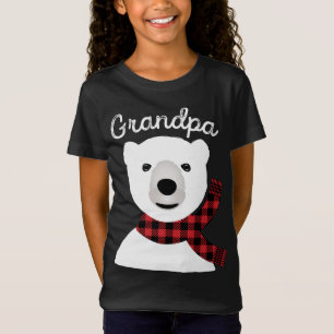 Familie Weihnachten Großvater Karierter Bär Papa T-Shirt