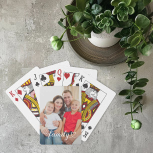 Familie White Script Benutzerdefiniertes Foto Spielkarten