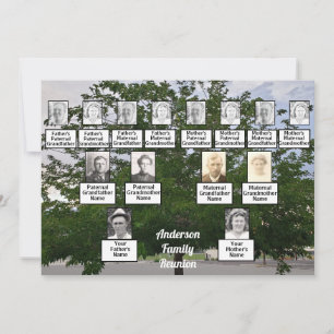 Familie Wiedersehen 3 Generation Sommerzeit Tree Einladung