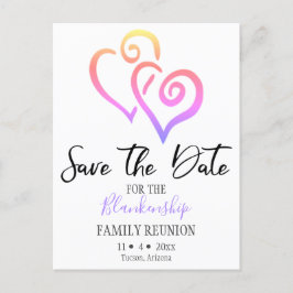 Familie Wiedersehen Save the Date Rainbow Linked H Ankündigungspostkarte