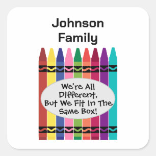 Familie Wir sind alle Spaß, aber wir passen in Box Quadratischer Aufkleber