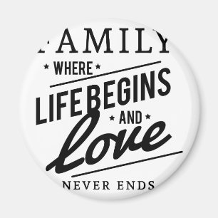 Familie: Wo das Leben anfängt und Liebe beendet Magnet