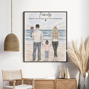 Familie, wo das Leben beginnt und die Liebe niemal Poster