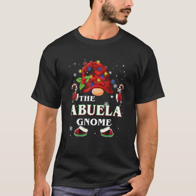 Familie Xmas Pajama Abuela Gnome Buffalo Kariert M T-Shirt (Vorderseite)