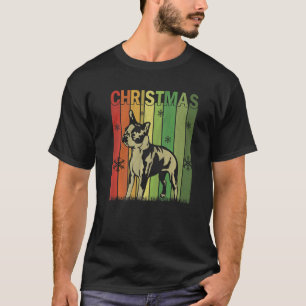 Familie Xmas Pajamas Matching Retro Boston Terrier T-Shirt