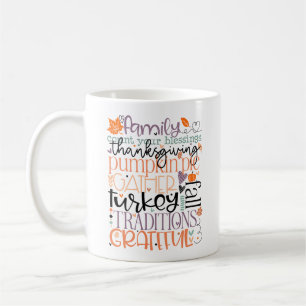 Familie zählt Ihren Segen Erntedank Pumpkin Kaffeetasse