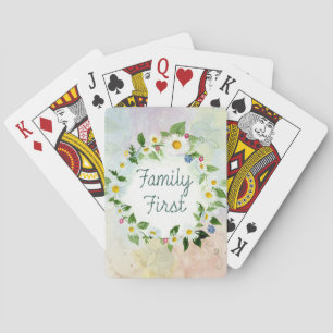 Familie zuerst Inspirierender Spruch Spielkarten