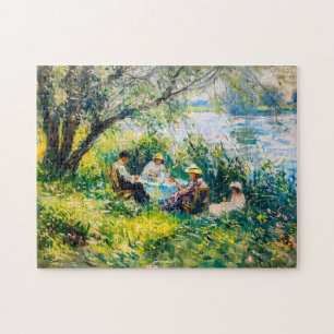 Familie zum Picknick in einem üppigen Wiesen Puzzl Puzzle