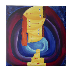 Familie zusammen moderne Porträtmalerei Kunst Fliese