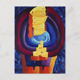 Familie zusammen moderne Porträtmalerei Kunst Postkarte