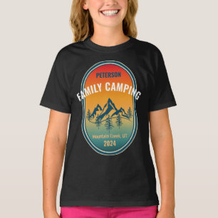 Familien-Camping im Vintage-Sunset-Abenteuer T-Shirt