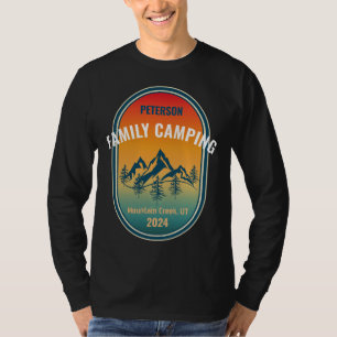 Familien-Camping im Vintage-Sunset-Look Abenteuer T-Shirt