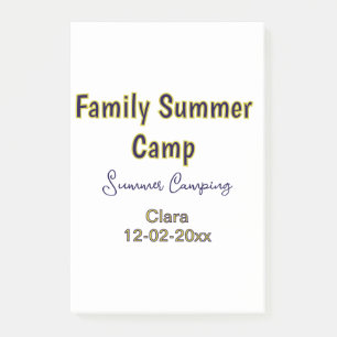 Familien-Camping-Urlaub benutzerdefiniert Name Dat Post-it Klebezettel