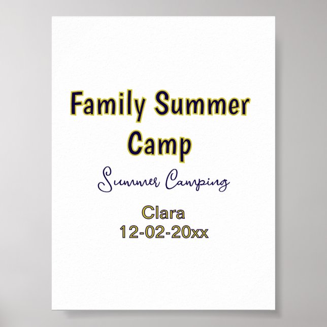 Familien-Camping-Urlaub benutzerdefiniert Name Dat Poster (Vorne)