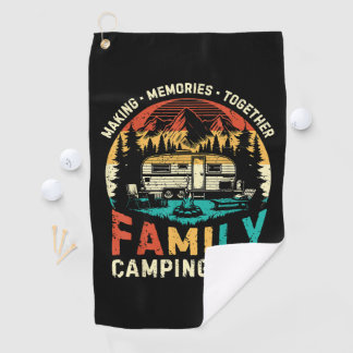 Familien-Campingausflug, der gemeinsam Erinnerunge Golfhandtuch
