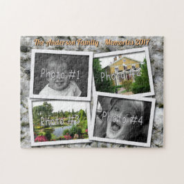 Familien-Erinnerungen 4 kundenspezifische Fotos x Puzzle