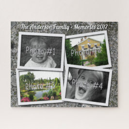 Familien-Erinnerungen 4 kundenspezifische Fotos x Puzzle