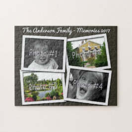 Familien-Erinnerungen 4 kundenspezifische Fotos x Puzzle