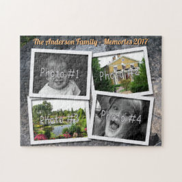 Familien-Erinnerungen 4 kundenspezifische Fotos x Puzzle