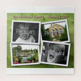 Familien-Erinnerungen 4 kundenspezifische Fotos x Puzzle