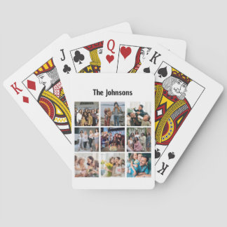 Familien Erinnerungen 9 Foto Raster Personalisiert Spielkarten