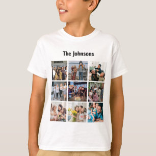 Familien Erinnerungen 9 Foto Raster Personalisiert T-Shirt