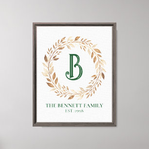 Familien Etabliert Schild Gold Kranz Monogramm Kun