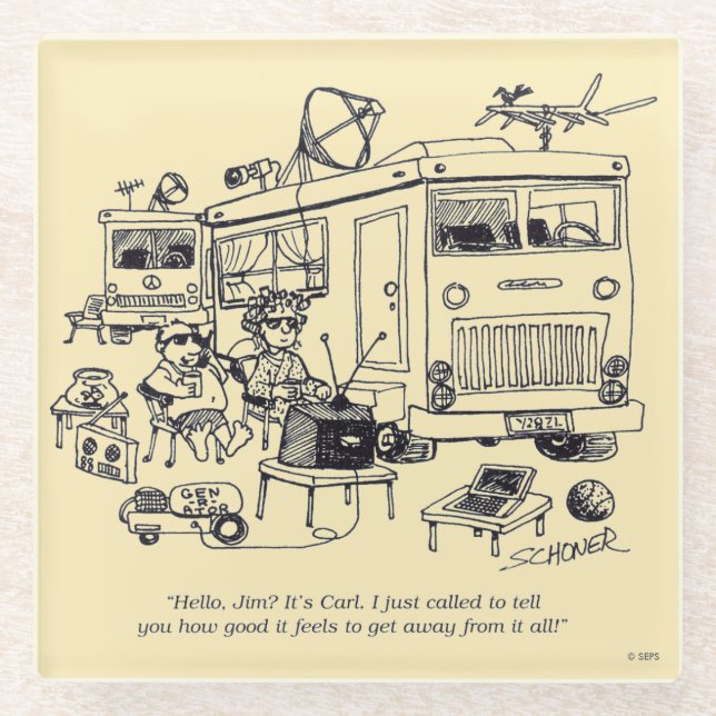 Familien-Ferien Glasuntersetzer (Vorderseite)