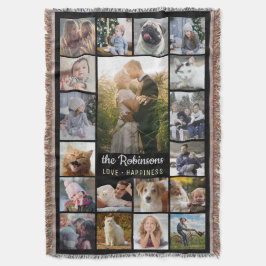 Familien-Foto-Collage 15 Bilder + Schwarzes Decke