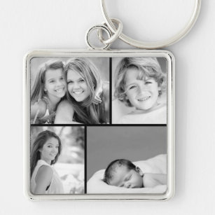 Familien-Foto-Collage Schlüsselanhänger