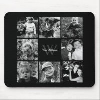 Familien-Foto-Collage und Monogramm