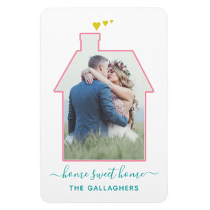 Familien-Foto-Haus-FormHousewarming Wedding Magnet