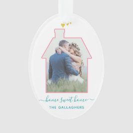 Familien-Foto-Haus-FormHousewarming Wedding Ornament