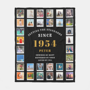 Familien-Fotocollage zum 70. Geburtstag mit 32 Fot Fleecedecke